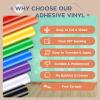imageHTVRONT Permanent Vinyl Bundle 8 Colors 12quot x 5ft Permanent Adhesive Vinyl Rolls Compatible with Cricut Cutting Machine Silhouette Cameo Cutters Signs Scrapbooking Craft Die CuttersMulticolor