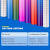 imageHTVRONT Permanent Vinyl for Cutting Machine100 Pack 12 quotx12 Adhesive Vinyl Sheets Set 90 Sheets Permanent Bundle ampamp 10 Transfer Tape for Projects and CraftingMulticoloredcold Color Changing Vinyl 1