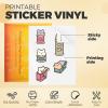 imageHTVRONT Printable Vinyl Sticker Paper  70 Sheets Waterproof Matte Sticker Paper for Inkjet Printer ampamp Laser Printer Dries Quickly ampamp Tear Resistant 85quotx11quotGLOSSY WHITE