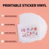 imageHTVRONT Printable Vinyl Sticker Paper  70 Sheets Waterproof Matte Sticker Paper for Inkjet Printer ampamp Laser Printer Dries Quickly ampamp Tear Resistant 85quotx11quotGLOSSY WHITE