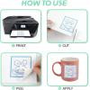 imageHTVRONT Printable Vinyl for Inkjet Printer ampamp Laser Printer  40 Pcs Glossy White Waterproof Printable Vinyl Sticker Paper 85quotx11quotMatte White