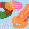 imageHTVRONT Red Glitter Fine Glitter  50g176oz Extra Fine Glitter for Crafts 1128 Portable Resin Glitter for Nails Tumblers OrnamentsAHolographic Orange