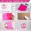 imageHTVRONT Reflective Heat Transfer Vinyl HTV Roll 12quotx10 Silver Iron On Vinyl Roll for TShirt Light GreyHot Pink