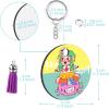 imageHTVRONT Sublimation Keychain Blanks Bulk  120Pcs Sublimation Blanks Keychain with Blue Protective Film  MDF Round Keychain with Tassels  Heat Transfer Keychain Blanks Double SidedRound