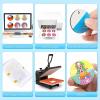 imageHTVRONT Sublimation Keychain Blanks Bulk  120Pcs Sublimation Blanks Keychain with Blue Protective Film  MDF Round Keychain with Tassels  Heat Transfer Keychain Blanks Double SidedRound
