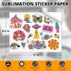imageHTVRONT Sublimation Sticker Paper  50 Pcs Glossy White Waterproof Sublimation Stickers 85  11in for DecorationTransparent