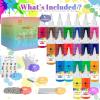 imageHTVRONT Tie Dye Kit for Kids and Adults  18 Colors 80ML PreFilled Bottles Permanent NonToxic Tye Dye Kits for Clothing TShirt Fabric Textile Craft Party Handmade ProjectJust Add WaterC  20 Colors with 120ml Bottles