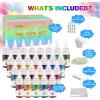imageHTVRONT Tie Dye Kit for Kids and Adults  18 Colors 80ML PreFilled Bottles Permanent NonToxic Tye Dye Kits for Clothing TShirt Fabric Textile Craft Party Handmade ProjectJust Add WaterB  26 Colors with 60ml Bottles
