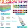 imageHTVRONT Tie Dye Kit for Kids and Adults  18 Colors 80ML PreFilled Bottles Permanent NonToxic Tye Dye Kits for Clothing TShirt Fabric Textile Craft Party Handmade ProjectJust Add WaterD  18 Colors with 80ml Bottles