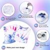 imageHTVRONT Tie Dye Kit for Kids and Adults  18 Colors 80ML PreFilled Bottles Permanent NonToxic Tye Dye Kits for Clothing TShirt Fabric Textile Craft Party Handmade ProjectJust Add WaterE  8 Galaxy Colors