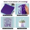 imageHTVRONT Transfer Tape for Vinyl  6quot x 50 FT Blue Alignment Grid Clear Transfer Paper  Application Vinyl Transfer Tape Roll for Self Adhesive Vinyl for Signs Stickers Decals Walls Doors ampamp WindowsPurple