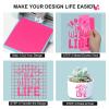 imageHTVRONT Transfer Tape for Vinyl  6quot x 50 FT Blue Alignment Grid Clear Transfer Paper  Application Vinyl Transfer Tape Roll for Self Adhesive Vinyl for Signs Stickers Decals Walls Doors ampamp WindowsNeon Pink