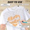 imageHTVRONT Tshirt Ruler Guide for Vinyl Alignment  Transparent PVC Tshirt Measurement Tool for Heat Press in HTV Vinyl AllinONE T Shirt Ruler to Center Design and Craft SewingBBlack