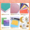imageHTVRONT White Cardstock Paper Bundle  50 Sheets Cardstock 85 x 11 Inch 230 GSM Thick Cards for Cutting Machine White Printer Paper for Scrapbooking Crafts Home Decoration White50 SheetsMulticolored mix glitter