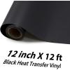 imageHTVRONT White HTV Heat Transfer Vinyl  12quot x 120ft White Iron on Vinyl for Shirts HTV Vinyl Roll for All Cutter Machine Easy to Cut ampamp Weed for Heat Transfer Vinyl Design120ftBlack