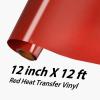 imageHTVRONT White HTV Heat Transfer Vinyl  12quot x 120ft White Iron on Vinyl for Shirts HTV Vinyl Roll for All Cutter Machine Easy to Cut ampamp Weed for Heat Transfer Vinyl Design120ftRed