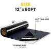 imageHTVRONT White Iron on Vinyl  12 x 50ft White HTV Heat Transfer Vinyl for t Shirts White HTV Vinyl Roll for All Cutter Machine Easy to Cut ampamp Weed for Heat Transfer DesignBlack