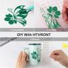 imageHTVRONT White Permanent Vinyl 12quot x 14 FT Adhesive White Vinyl Roll Compatible with Cricut Cutting Machine Silhouette Cameo Cutters Signs Scrapbooking Craft Die Cutters GlossyForest Green
