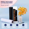 imageHTVRONT White Permanent Vinyl 12quot x 14 FT Adhesive White Vinyl Roll Compatible with Cricut Cutting Machine Silhouette Cameo Cutters Signs Scrapbooking Craft Die Cutters GlossyGlossy Black