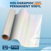 imageHTVRONT White Permanent Vinyl 12quot x 14 FT Adhesive White Vinyl Roll Compatible with Cricut Cutting Machine Silhouette Cameo Cutters Signs Scrapbooking Craft Die Cutters GlossySilver Holographic