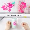 imageHTVRONT White Permanent Vinyl 12quot x 14 FT Adhesive White Vinyl Roll Compatible with Cricut Cutting Machine Silhouette Cameo Cutters Signs Scrapbooking Craft Die Cutters GlossyNeon Pink