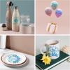 imageHTVRONT White Permanent Vinyl 12quot x 14 FT Adhesive White Vinyl Roll Compatible with Cricut Cutting Machine Silhouette Cameo Cutters Signs Scrapbooking Craft Die Cutters GlossyGlitter Blue