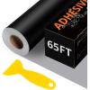 imageHTVRONT White Permanent Vinyl 12quot x 14 FT Adhesive White Vinyl Roll Compatible with Cricut Cutting Machine Silhouette Cameo Cutters Signs Scrapbooking Craft Die Cutters GlossyMatte Black