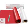 imageHTVRONT 12quot x 15FT White HTV Heat Transfer Vinyl for Shirts ampamp 12quot x 15FT Red HTV Heat Transfer Vinyl  Easy to Cut ampamp Weed for Heat Vinyl Design