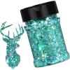 imageHTVRONT Black Glitter for Crafts  100g Chunky Glitter for Resin 353oz Holographic Glitter for Nail Tumbler Cosmetic Festival100g Turquoise Blue
