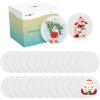 imageHTVRONT Ceramic Sublimation Ornament Blanks 24PCS  Sublimation Christmas Ornament Blanks Ceramic Decorations  Baby Shower Decorations Sublimation Ornaments with Red Strings 24PCS