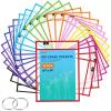 imageHTVRONT Dry Erase Pockets Sleeves 30 Pack 10x14 Reusable Pocket Protector Sleeves with Rings Clear Plastic Sleeves Sheet Protectors for Teachers Classrooms Schools Supplies Shop Ticket Holders