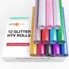 imageHTVRONT Glitter HTV Heat Transfer Vinyl Bundle 12 Rolls  10quot x 5FT Glitter Iron on Vinyl Easy to Cut Iron on Vinyl for Cricut ampamp Cameo Easy to Weed Heat Transfer Vinyl12 Glitter Colors