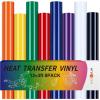 imageHTVRONT HTV Vinyl Rolls  12quot x 15ft Black ampamp White Heat Transfer Vinyl for Shirts IronOn Vinyl for All Cutting Machines  Easy to Cut ampamp Weed for Heat DesignAssorted colors