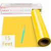 imageHTVRONT HTV Vinyl Rolls  12quot x 15ft Black ampamp White Heat Transfer Vinyl for Shirts IronOn Vinyl for All Cutting Machines  Easy to Cut ampamp Weed for Heat DesignYellow