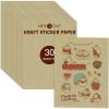 imageHTVRONT Kraft Sticker Paper  30 Sheets Kraft Paper Sheets for Laser ampamp Inkjet Printer Retro Style Brown Printer Paper Suit for ScrapbookingDrawingsBottle LabelsArts and Crafts 85quot x 11quot