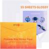 imageHTVRONT Printable Vinyl Sticker Paper  55 Sheets Glossy Waterproof Sticker Paper for Inkjet Printer ampamp Laser Printer Dries Quickly ampamp Tear Resistant 85quotx11quotGLOSSY WHITE
