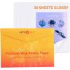 imageHTVRONT Printable Vinyl Sticker Paper  70 Sheets Waterproof Matte Sticker Paper for Inkjet Printer ampamp Laser Printer Dries Quickly ampamp Tear Resistant 85quotx11quotGLOSSY WHITE