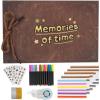imageHTVRONT Scrapbook Album  80 Page Our Adventure Book Photo Album Scrapbook Kit with Full Set of Scrapbook Supplies Brown