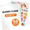 imageHTVRONT Sublimation Sticker Paper  50 Pcs Glossy White Waterproof Sublimation Stickers 85  11in for DecorationTransparent