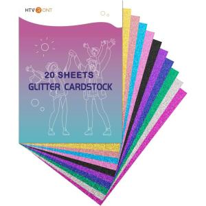 image40 Sheets 300GSM HTVRONT Glitter Cardstock Paper  13 Colors Glitter Card Stock 110lb Cover A4 Thick Glitter Cards for Craft Birthday Scrapbook Wedding Sparkly Paper Card Makingmulticolored all glitter