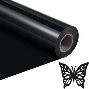 imageHTVRONT 3D Puff Vinyl Heat Transfer  12quot x 10FT Black Puffy Vinyl HTV Roll Compatible with Cricut ampamp CameoBlack