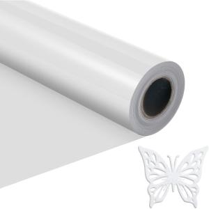 imageHTVRONT 3D Puff Vinyl Heat Transfer  12quot x 10FT Black Puffy Vinyl HTV Roll Compatible with Cricut ampamp CameoWhite