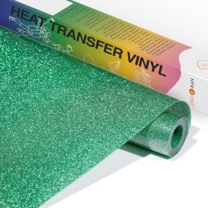 imageHTVRONT Black Glitter HTV Vinyl 10 x 5ft Black Glitter Iron On Vinyl for All Cutting Machine Glitter Heat Transfer Vinyl Roll for T Shirts  Easy to Cut ampamp Weed for Heat Vinyl DesignGreen