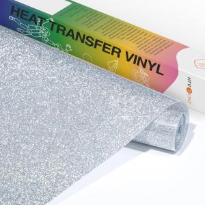 imageHTVRONT Black Glitter HTV Vinyl 10 x 5ft Black Glitter Iron On Vinyl for All Cutting Machine Glitter Heat Transfer Vinyl Roll for T Shirts  Easy to Cut ampamp Weed for Heat Vinyl DesignSilver