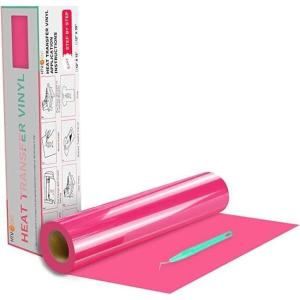 imageHTVRONT Black HTV Heat Transfer Vinyl Rolls  12quot x 20ft Black Iron on Vinyl for Shirts Iron on for All Cutting Machines  Easy to Cut ampamp Weed for Craft Heat Vinyl DesignCNeon Pink