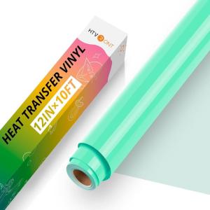 imageHTVRONT Black HTV Heat Transfer Vinyl Rolls  12quot x 20ft Black Iron on Vinyl for Shirts Iron on for All Cutting Machines  Easy to Cut ampamp Weed for Craft Heat Vinyl DesignCMint Green