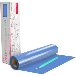 imageHTVRONT Black HTV Heat Transfer Vinyl Rolls  12quot x 20ft Black Iron on Vinyl for Shirts Iron on for All Cutting Machines  Easy to Cut ampamp Weed for Craft Heat Vinyl DesignCSky Blue