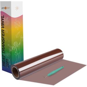 imageHTVRONT Black HTV Heat Transfer Vinyl Rolls  12quot x 20ft Black Iron on Vinyl for Shirts Iron on for All Cutting Machines  Easy to Cut ampamp Weed for Craft Heat Vinyl DesignCBrown