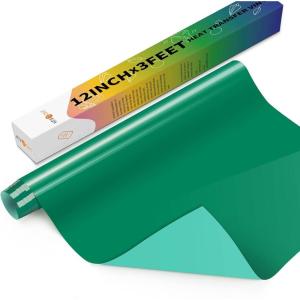 imageHTVRONT Black HTV Heat Transfer Vinyl Rolls  12quot x 20ft Black Iron on Vinyl for Shirts Iron on for All Cutting Machines  Easy to Cut ampamp Weed for Craft Heat Vinyl DesignCGreen