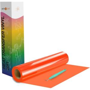 imageHTVRONT Black HTV Heat Transfer Vinyl Rolls  12quot x 20ft Black Iron on Vinyl for Shirts Iron on for All Cutting Machines  Easy to Cut ampamp Weed for Craft Heat Vinyl DesignCNeon Orange